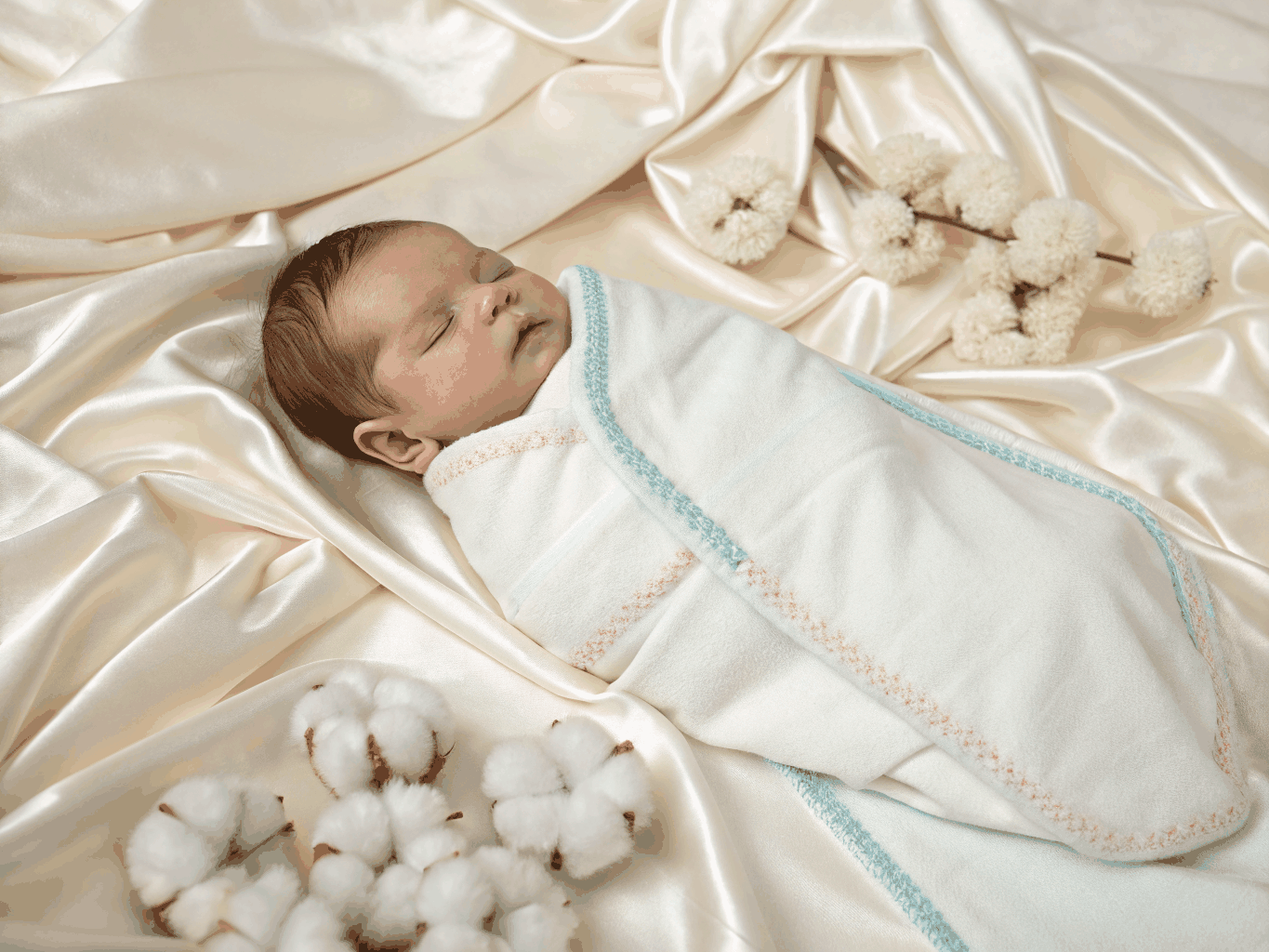 Organic cotton soothing baby blanket comforter plush in soft linen bedding